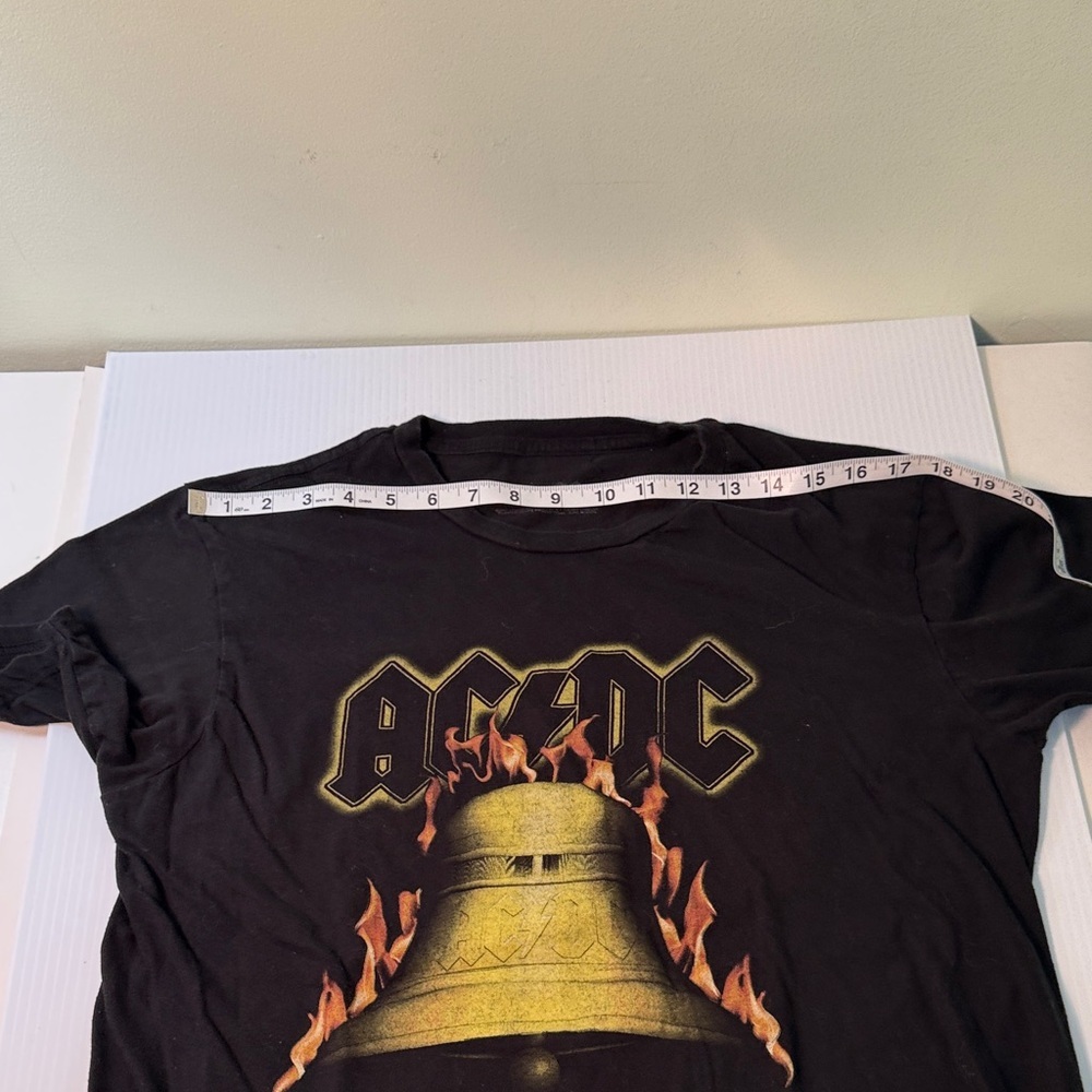 AC/DC Black Tee with Hells Bells and Flames Graphic - Picture 6 of 7